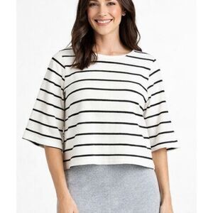 Fashion Union striped cropped bell sleeve top 8
